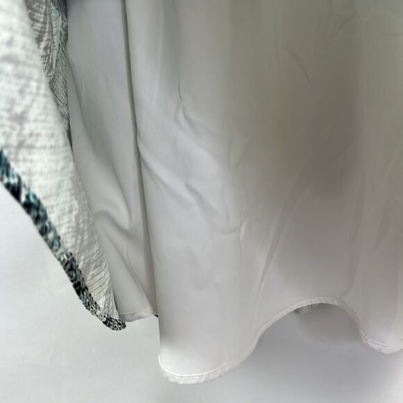 Parker blue black white print cotton blend halter mini dress size large EUC - Picture 6 of 12